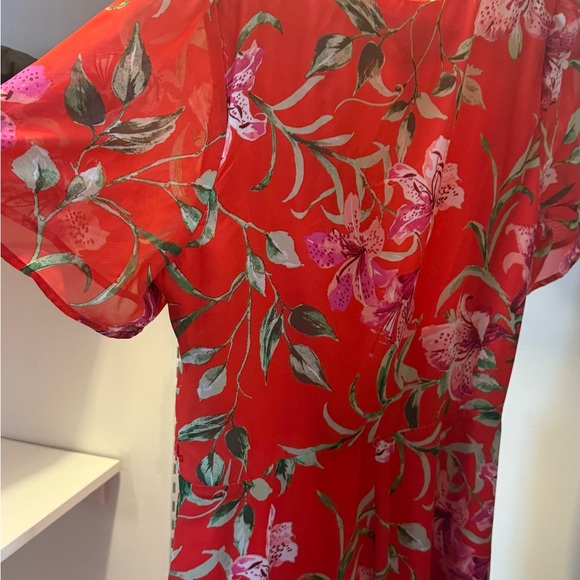 Rabbit Rabbit Rabbit Red Floral High-Low Wrap Dress - Picture 4 of 4